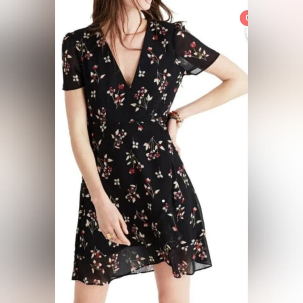 Madewell Posey Floral Ruffle Dress Size S